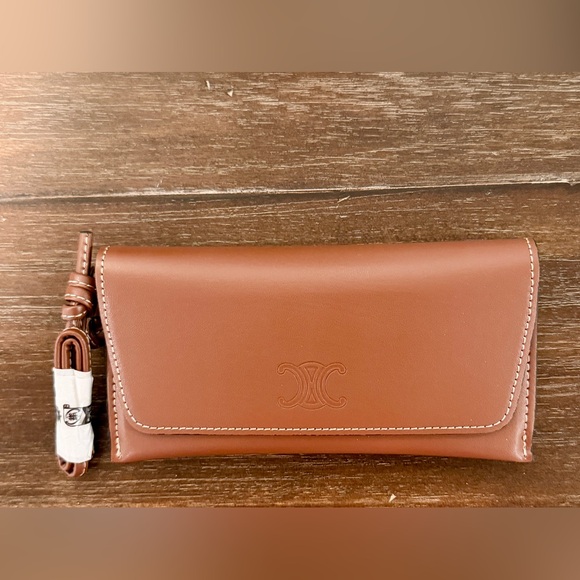 Celine Accessories - Céline Tan Leather Sunglasses Case w/ Wrist Strap – Authentic